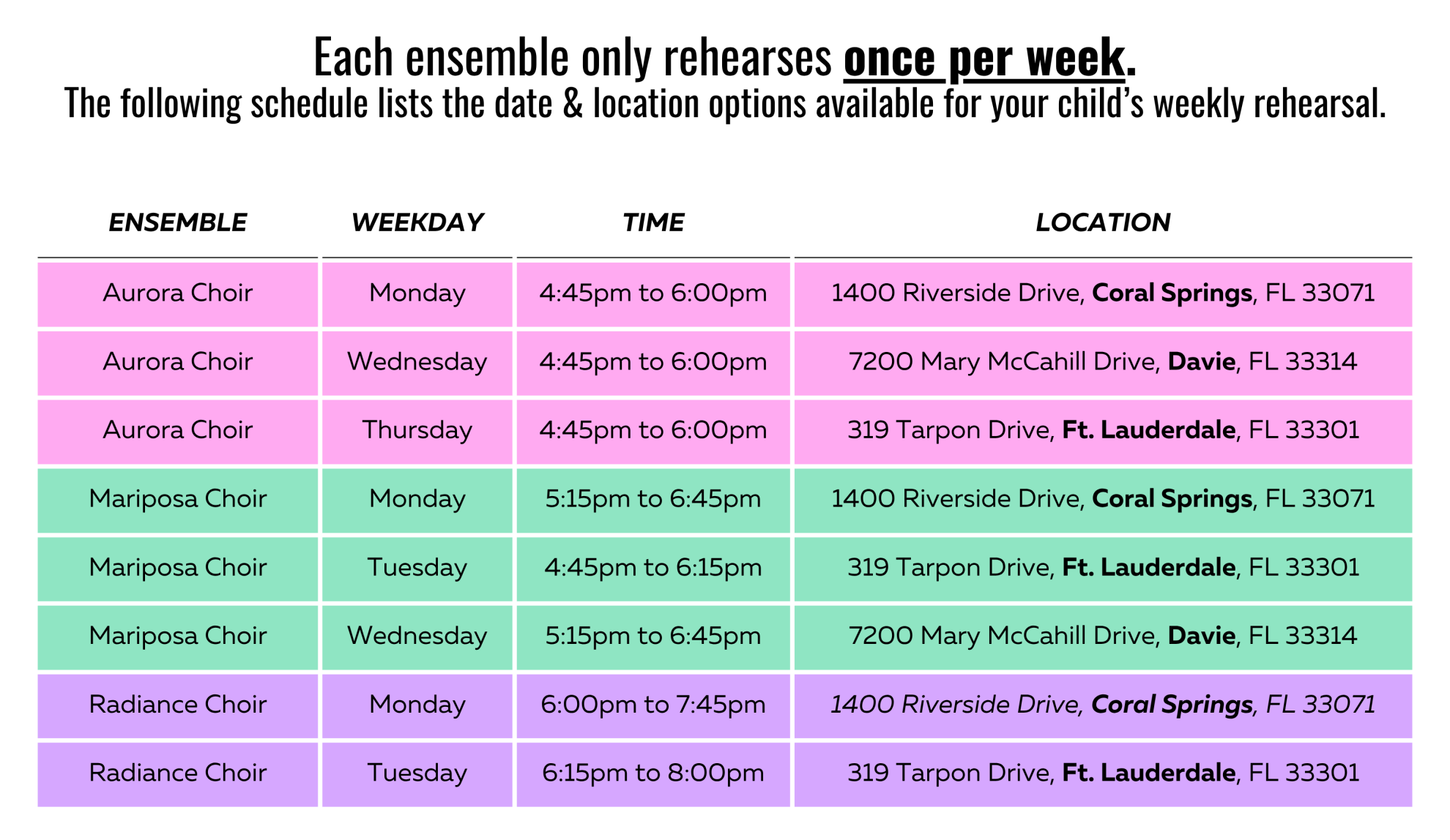 Class Schedule